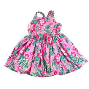 GIRL TOMMY BAHAMA TROPICAL FLORAL PINK KNIT SPRING‎ VALENTIN DRESS S (5-6)